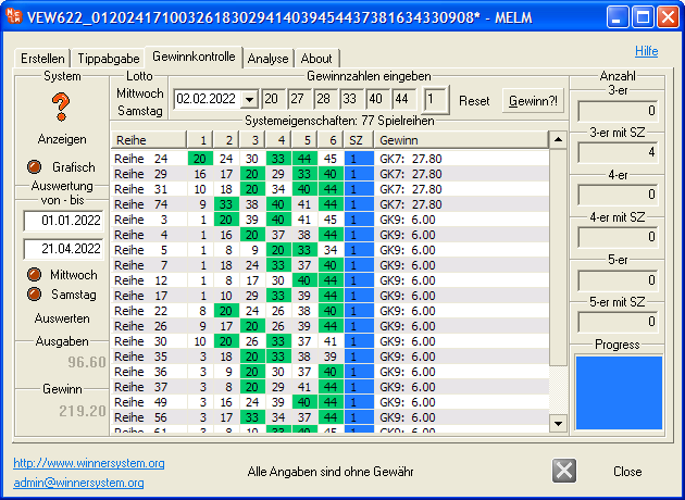 MELM, oder Programm zur Gewinnkontrolle 8.02 full