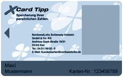 Lotto Schleswig-Holstein Kundenkarte (Abbildung ähnlich)